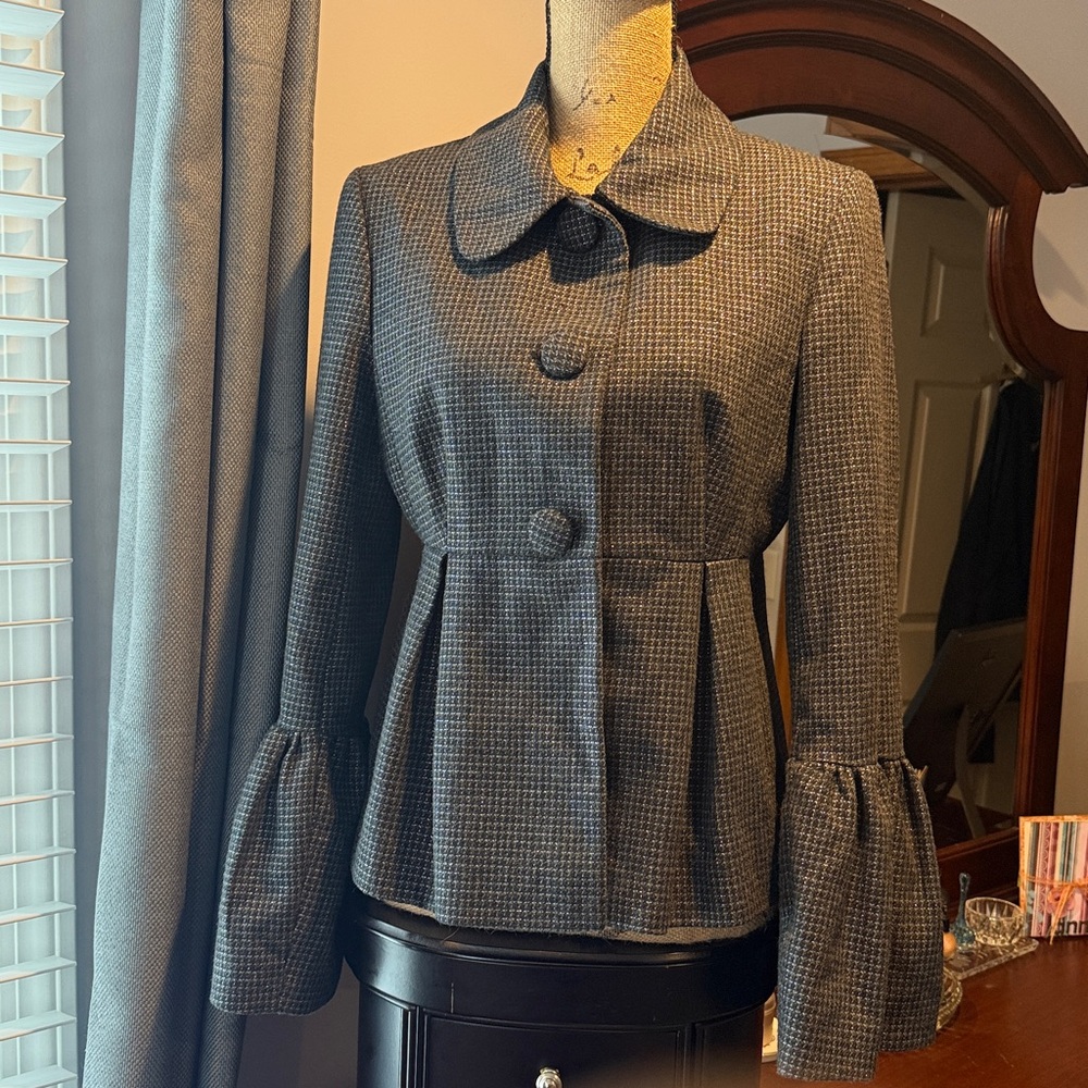 Helene Berman Gray & Silver Blazer with Flared Sleeves